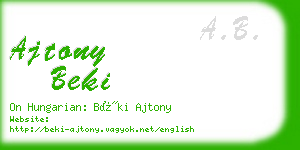 ajtony beki business card